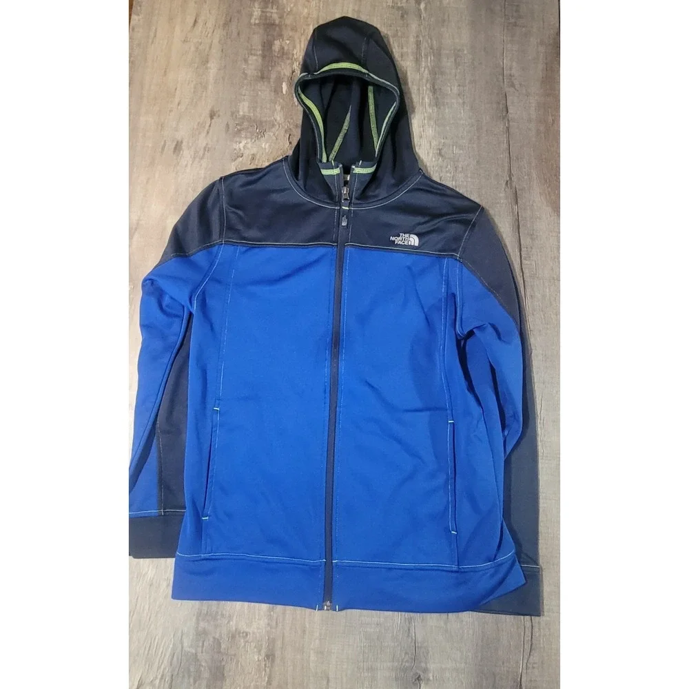 The North Face Boys Blue Full Zip Hoodie Size XL 18-20 Camping Hiking Fishing